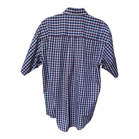 Van Heusen Mens Casual Short Sleeve Wrinkle Free Plaid Shirt Size M 15-15.5 - Picture 2 of 3